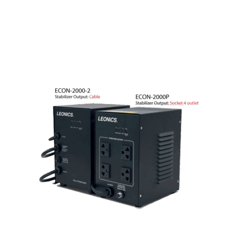LEONICS ECON-2000 Series | AVR Stabilizer 2000VA 2000W – รุ่น ECON-2000-2 แบบ Cable และรุ่น ECON-2000P แบบ Socket 4 Outlet