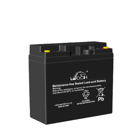 แบตเตอรี่ Leoch LP12-20 แบตเตอรี่ UPS 12V 20Ah AGM VRLA ซีรี่ย์ LP Series มุมมองด้านหน้า