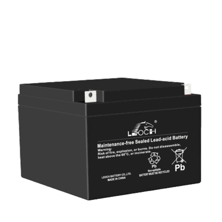 แบตเตอรี่ Leoch LP12-24 แบตเตอรี่ UPS 12V 24Ah AGM VRLA มุมมองด้านหน้า