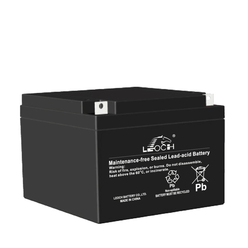 แบตเตอรี่ Leoch LP12-24 แบตเตอรี่ UPS 12V 24Ah AGM VRLA มุมมองด้านหน้า