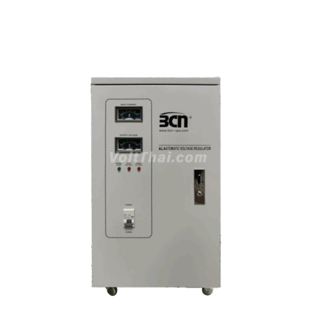 BCN ZTY-20kVA 1 Phase – เครื่องปรับแรงดันไฟฟ้าแบบหน้าปัดเข็ม (Analog Meter) มุมตรงด้านหน้า