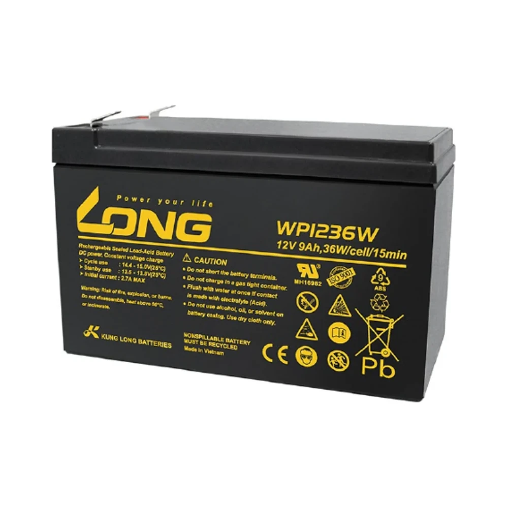 แบตเตอรี่แห้ง LONG WP1236W 12V 9Ah สำหรับ UPS และระบบสำรองไฟ