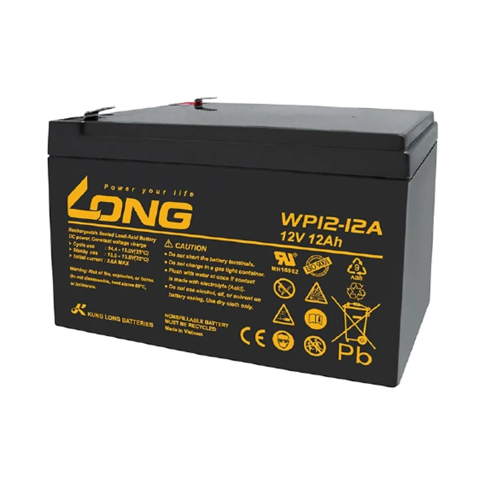 แบตเตอรี่แห้ง LONG WP12-12A 12V 12Ah สำหรับ UPS และระบบสำรองไฟ