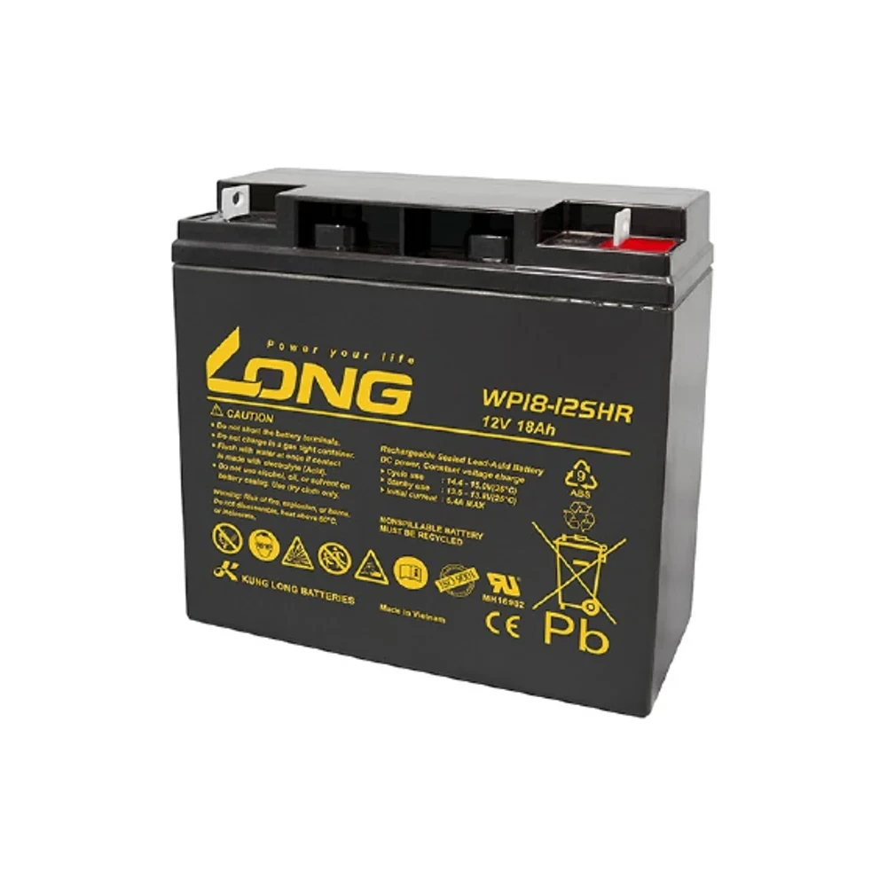 แบตเตอรี่แห้ง LONG WP18-12SHR 12V 18Ah สำหรับ UPS และระบบสำรองไฟ