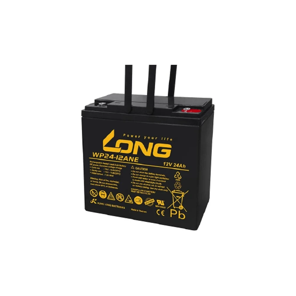 แบตเตอรี่แห้ง LONG WP24-12ANE 12V 24Ah สำหรับ UPS และระบบสำรองไฟ