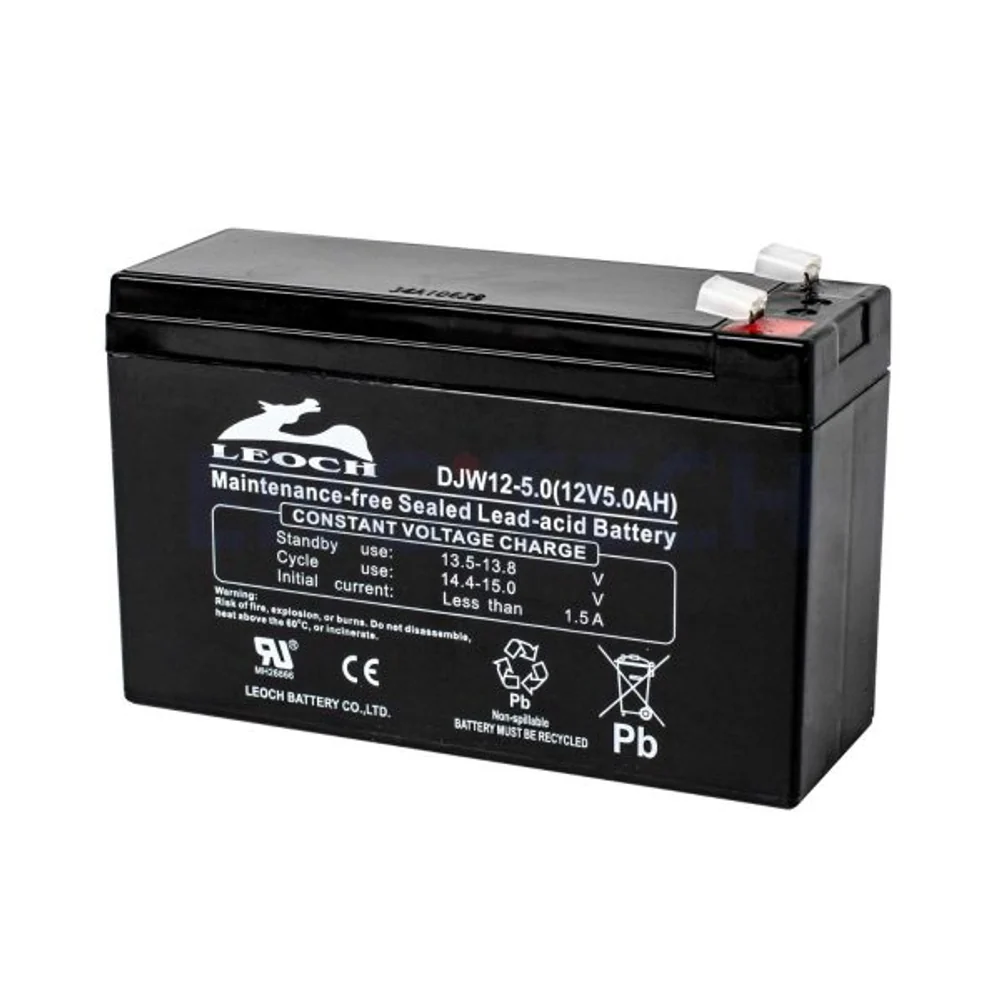แบตเตอรี่แห้ง LEOCH DJW12-5.0 12V 5Ah สำหรับ UPS