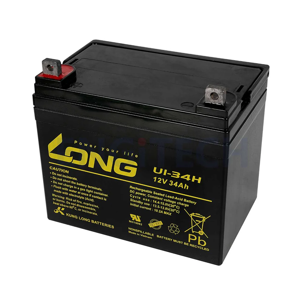 แบตเตอรี่แห้ง LONG U1-34H 12V 34Ah สำหรับ UPS และระบบสำรองไฟ
