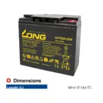 แบตเตอรี่แห้ง LONG WP22-12N 12V 22Ah สำหรับ UPS และระบบสำรองไฟ