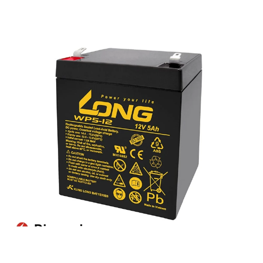แบตเตอรี่แห้ง LONG WP5-12 12V 5Ah สำหรับ UPS และระบบสำรองไฟ