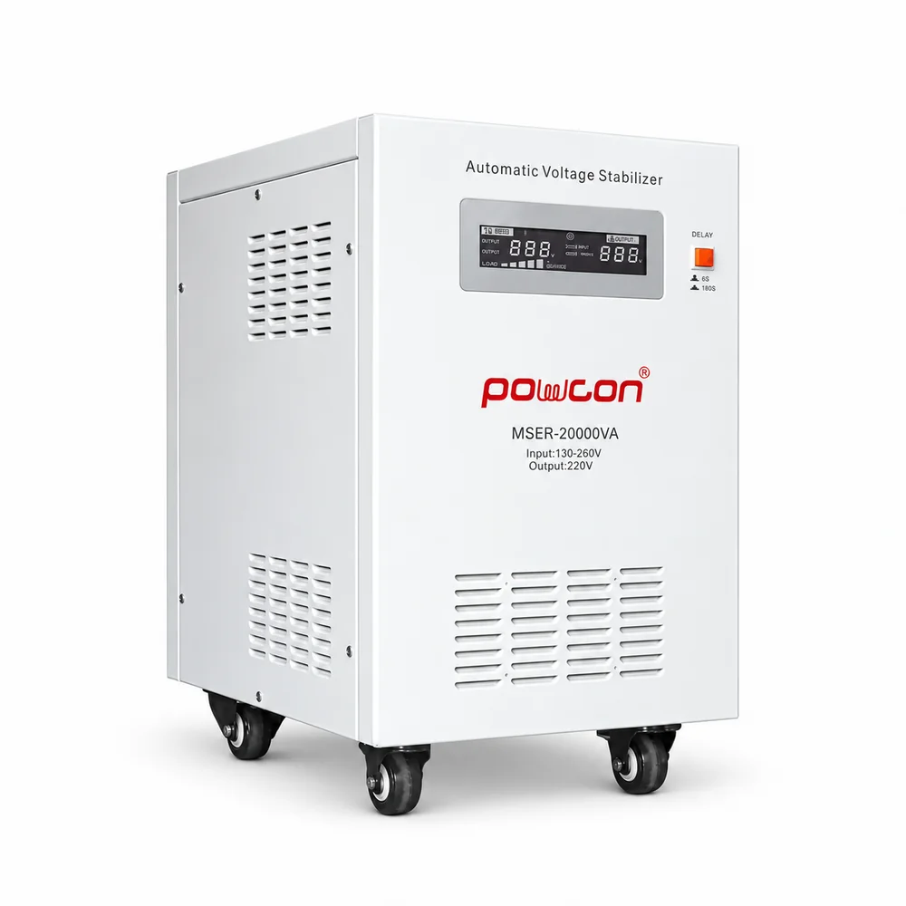 เครื่องปรับแรงดันไฟ POWCON MSER-20000VA 20000VA/16000W แบบ Servo Motor 1 เฟส