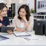 ผู้เชี่ยวชาญอธิบายการรับประกันและบริการหลังการขายของ UPS และแบตเตอรี่แก่ลูกค้า