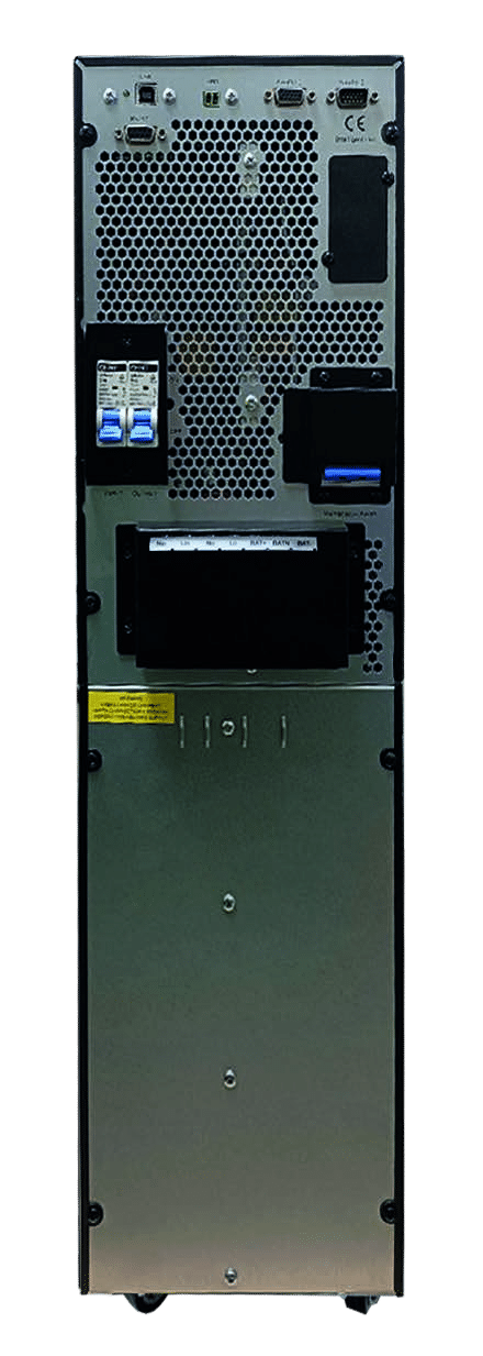 เครื่องสำรองไฟ BCN MP III 6–10kVA รุ่นมาตรฐาน ด้านหลัง จากแค็ตตาล็อกผู้ผลิต